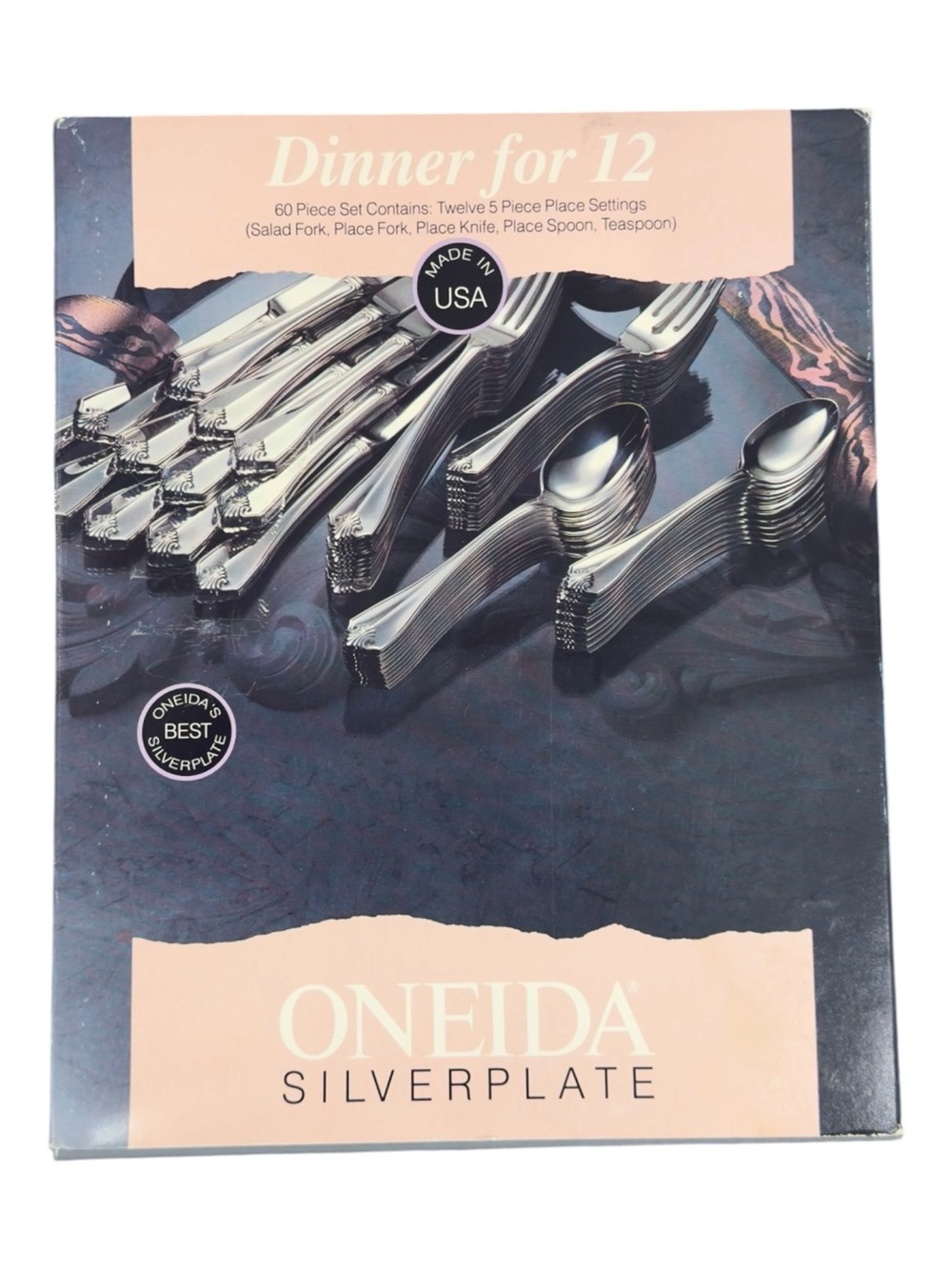 Oneida Vintage Silverplate Enchantment 60 Piece Flatware Set Dinner For 12. NEW.
